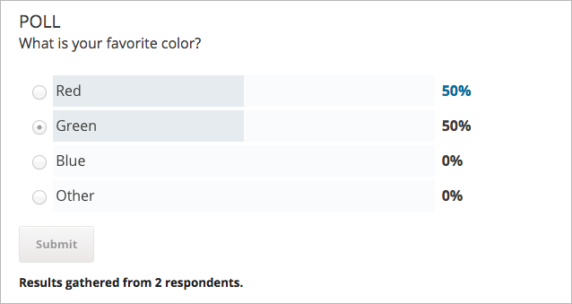 screenshot of poll